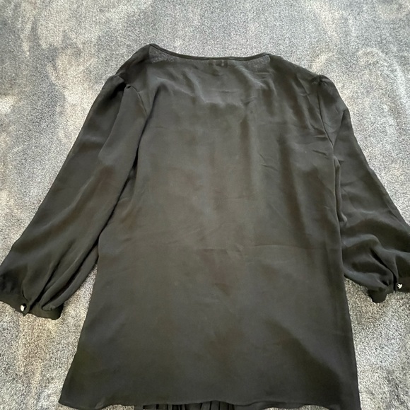 Talbots Long Sleeve Black Chiffon Blouse See Description Please Size 14 - Picture 2 of 8